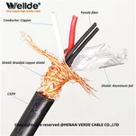 2 Core 23 AWG shielded Twisted AV Cable